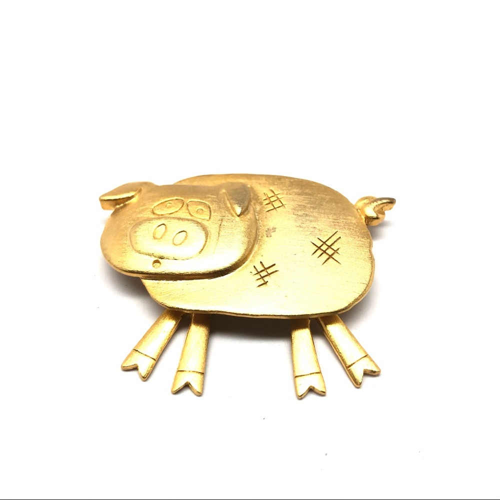 Pig / Hog Brooch JJ Jonette Articulating Legs